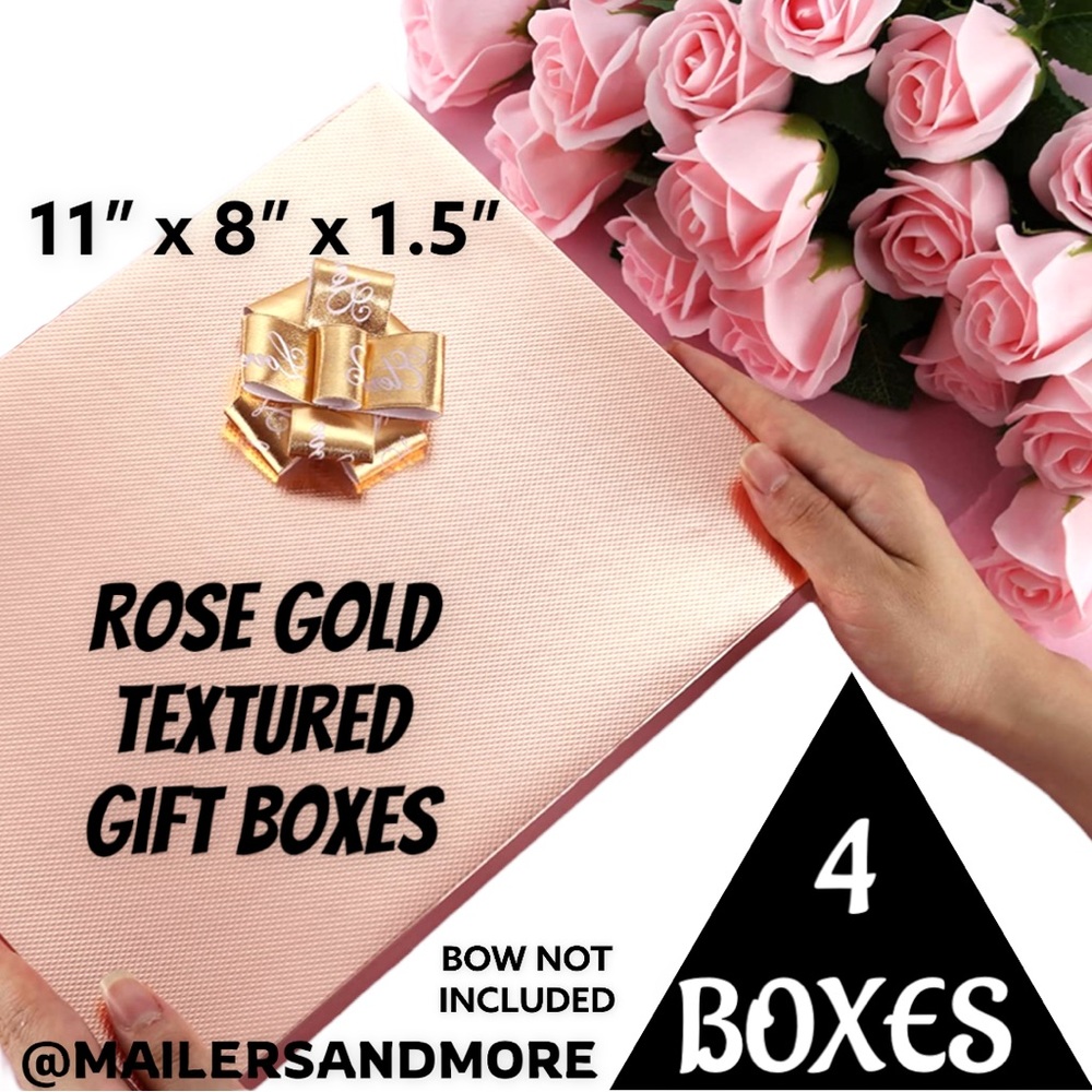4 Rose Gold Textured T-Shirt Gift Boxes, Shipping Supplies, Gift, PRICE IS FIRM - Picture 1 of 6